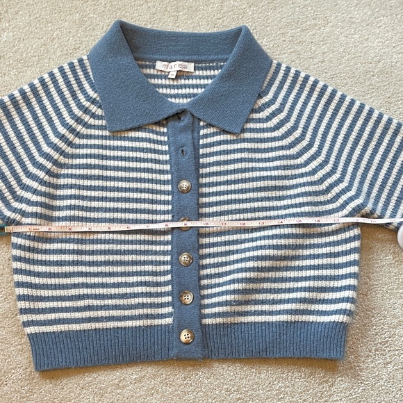 Marea by Liz Joy Coastal Striped Cardigan - Blue and Ivory XS - Picture 10 of 12